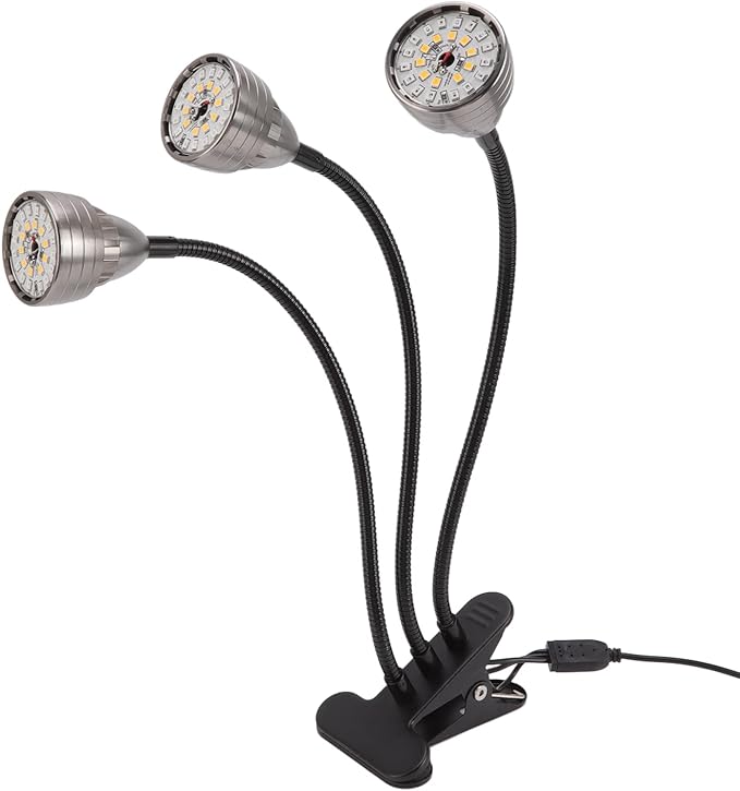 LED Plant Grow Light Full Spectrum 360 Degree Adjustable Clip On USB Powered Indoor Plants Light with 5 Dimming Modes 3 Fill Light Modes for Succulents Aluminum Alloy 78LEDs