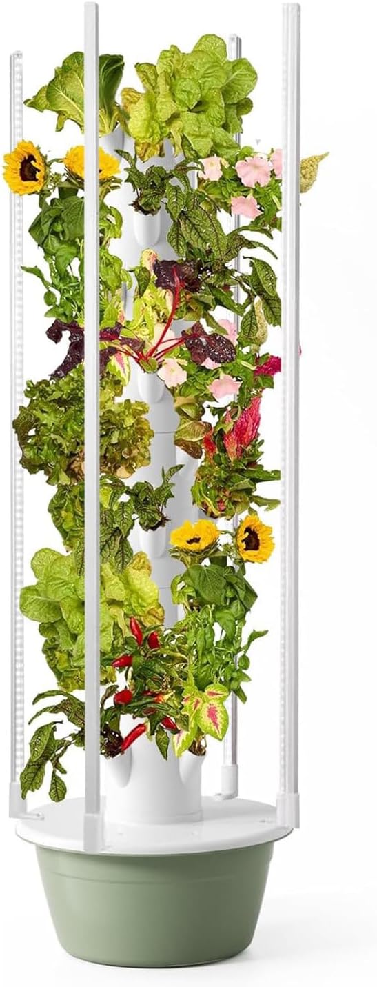 Indoor Vertical Hydroponic Tower Garden Hydroponic Growing System 20/28/36 Pods Hydroponic Tower Aeroponic Grow Kit Aquaponic Seeding System20pods