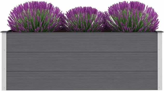 SKM Garden Raised Bed WPC 59.1 x 19.7 x 21.3 Gray (20.03 KG/44.066 LBS)