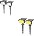 2 Pack Cool White &amp 2 Pack Warm White Solar Spot Lights Outdoor with 60 LED &amp Auto On/OffSolar Lights Outdoor Waterproof IP68 with 3 Lighting Modes 2-in-1 Solars Landscape Light for Outside