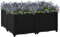 Raised Garden Bed Polypropylene Planter Box Raised Bed Planting Container Indoor Outdoor Vegetables Herbs Flowers Growing Planter Box 31.5x31.5x15 Polypropylene Black