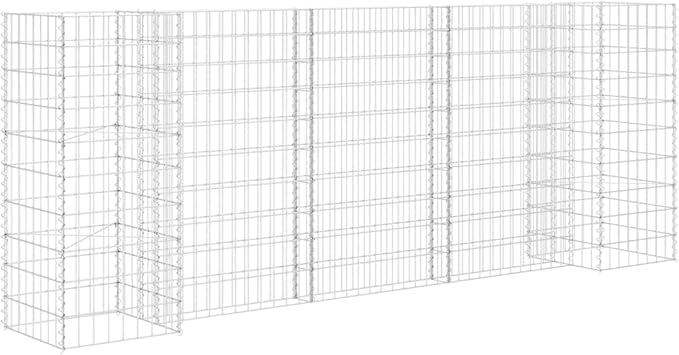 Galvanized Steel Wire Gabion Planter - 102.4 x 15.7 x 39.4 Metal Outdoor Box for Flower Plant Vegetable Herb Gardening - Large Garden Bed