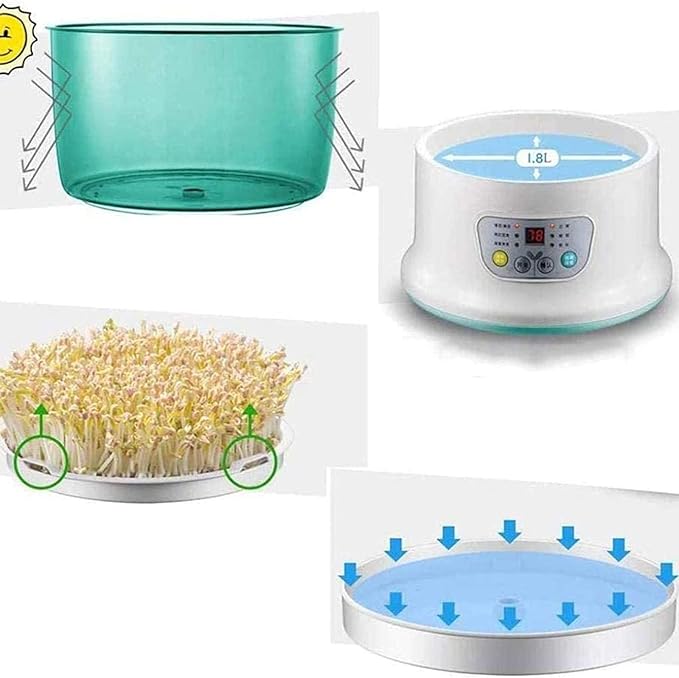 Bean Sprouts Machine Large Capacity Automatic Intelligent Germination Machine PTC Temperature Controller 360 Degree Sprinkler