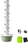 Hydroponics Tower Space-Saving Hydroponic Planter Golden Ratio Hole Layout 20/28/36 Planting Holes Circulating Fresh Water no Foul Water for Fruits and Vegetables Nolights-9Layer