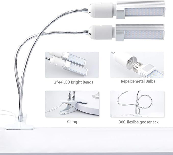 A Plus Smart LED Grow Lights for Indoor Plants - Real Time Sunlight Brightness Simulation Full Spectrum Grow Light with 2-24 Hours Timer Auto on/Off Independent Control Dual Heads Dimmable