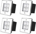 4PCS Floor Landscape Lights - Recessed Spotlights LED Square 4W Walkover Lights IP67 Waterproof Garden Terrace Floor Lamp Courtyard Recessed Lawn Tree Lights Outdoor Landscape Lighting
