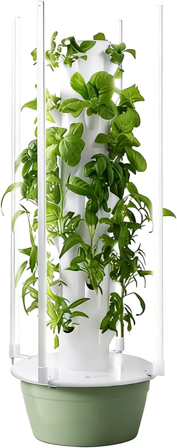 Hydroponics Growing System with LED Lights 5/7/9 Layers Indoor Vertical Hydroponics Tower Hydroponic Growing Kit with Automatic Water Circulation for Fruit and Vegetables 7Layer
