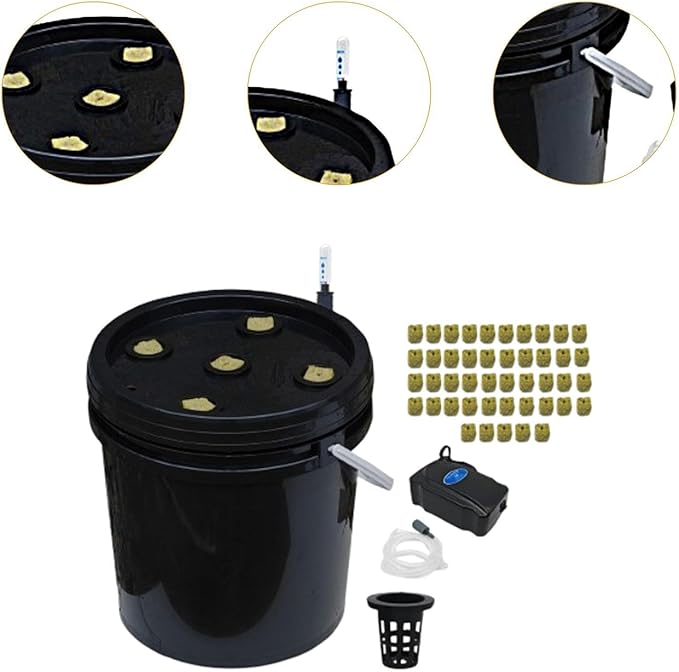 Hydroponic Growing System Kit Gardening System Grow Kit Water Leveling Device Hydroponic Buckets Kit for Lawn Balcony Home