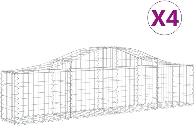 4-Pack Gabion Basket 78.7x78.7x23.6 Planter for Rocks Garden Fence or Patio Divider Heavy-Duty Metal