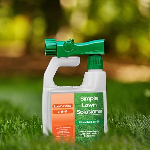 Ultimate 3-18-18 NPK- Lawn Food Quality Liquid Fertilizer- Easy to Use Concentrated Spray- Any Grass Type- Summer &amp Fall Nutrients- Simple Lawn Solutions - Turf Hardiness &amp Root Vigor (32 Ounc