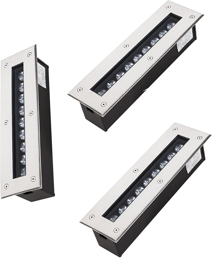 3PCS Outdoor Spotlight - 3W LED Beam Spotlight Underground Light LED Ultra-Thin Recessed Patio Floor Light IP67 Waterproof Landscape Lights/Built-in Floor LaBlue Light 18W