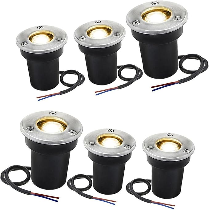 6 Pack Ground Spotlights - 1W Outdoor LED Flood Light IP67 Waterproof Outdoor LED Recessed Spotlight Buried Lights For Paving Patio Step Garden Lawn Landscape Lighting(Purple Light12v-24v(1W))