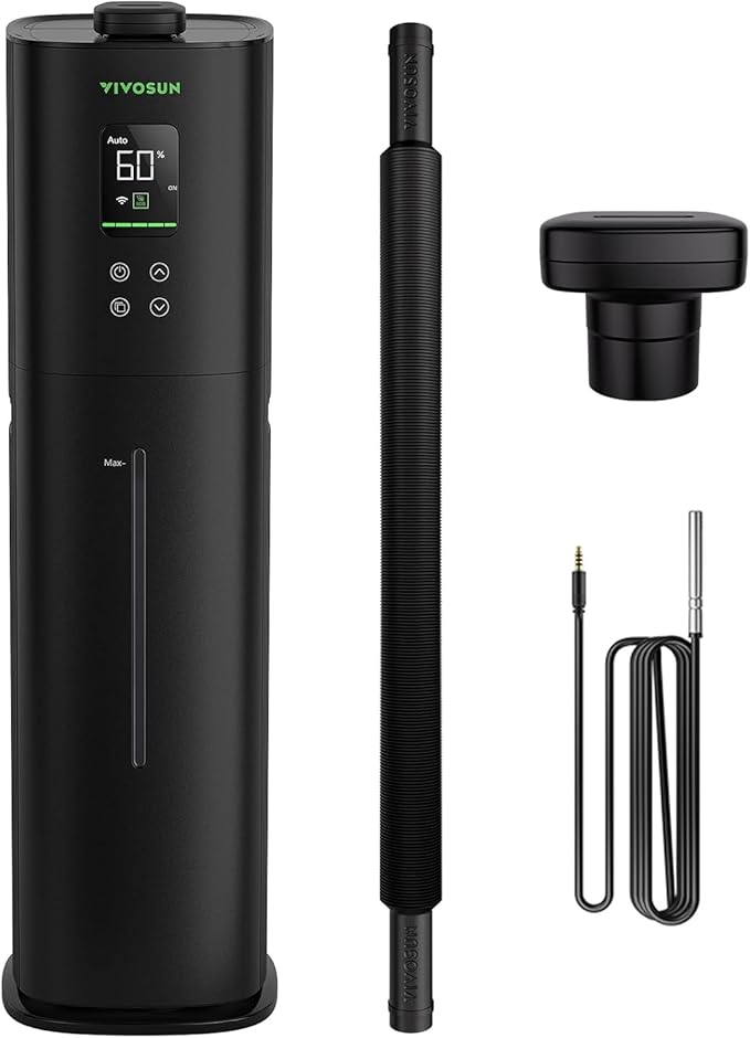 VIVOSUN AeroStream H09 Intelligent Wi-Fi Humidifier 2.38 Gal / 9 L Humidifier with Temp &amp Humidity Probe Smart Remote Control Designed for Growers