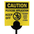 SmartSign (20-Pack) Caution Pesticide Application Keep Off Yard Sign with Stake 16 mil HDPE Plastic Black/Yellow 4x4 Lawn Sign + 16 Stake Kits Made in USA