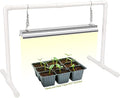 SOLIGT 2 ft Grow Light for Seed Starting with Stand Double Tube Warm White Full Spectrum Seedling Grow Light for Indoor Plants 80 LED Chips Height Adjustable