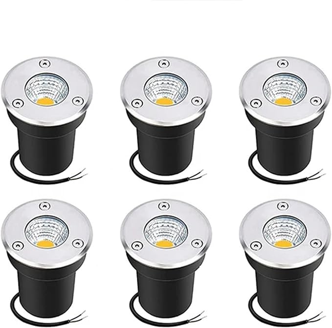 6PCS LED Beam Spotlight - Underground Light LED AC85-265V COB Garden Landscape Lights IP65 Waterproof Recessed Buried Lights for Outdoor Park Driveway Lighting(Red3W)