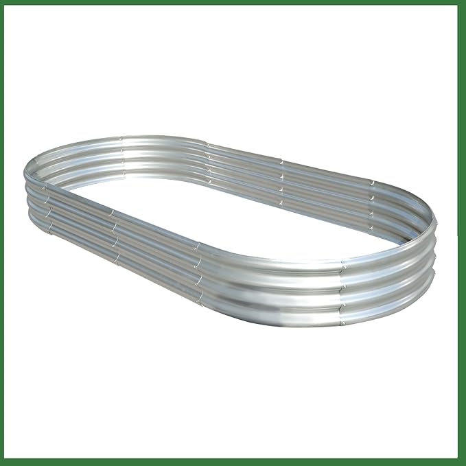 1 Pack 8x4x1Ft Silver Outdoor Metal Raised Garden Bed Flower Box Suitable for All Growth Conditions for Vegetables Fruits Flowers Herbs