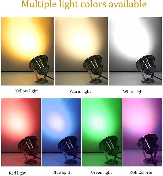 Submersible LED Light - 12V Waterproof Outdoor Spotlight with 360° Adjustable Angle for Pond and Landscape