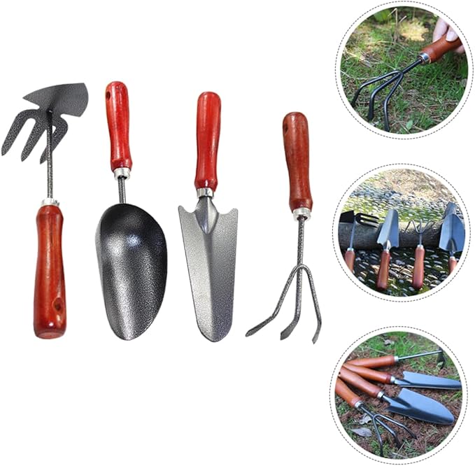 1Set Small Garden Tool Durable Gardening Kit with Handheld Trowel Rake Dual Use Hoe and Soil Scoop for Home and Outdoor Gardening Activities