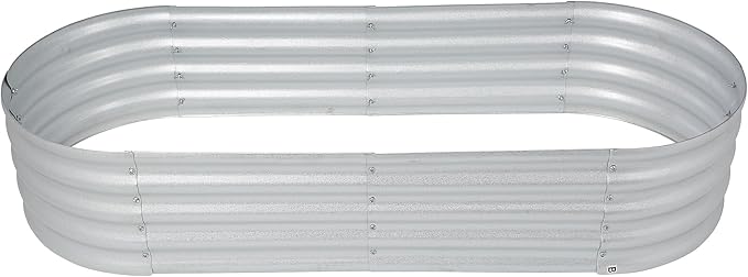Ironton Galvanized Steel Planter Bed Assembles in Oval or Rectangular Shape 3.5ft. x 3.5ft. x 1ft.
