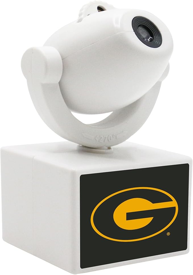 Sporticulture NCAA American Football Grambling - Adjustable Led Mini Spotlight Projector with 6 Team Logo Designs - Portable &amp Rechargeable Spotlight - Battery-Operated - 4.375” x 3.125”
