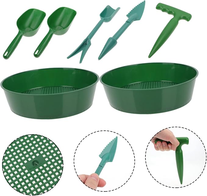 SUPVOX 1set Garden Tool Soil Sieve Mesh Screen Portable Garden Shovels Puncher for Planting Shovels Essential Gardening Supplies for Efficient Soil Preparation