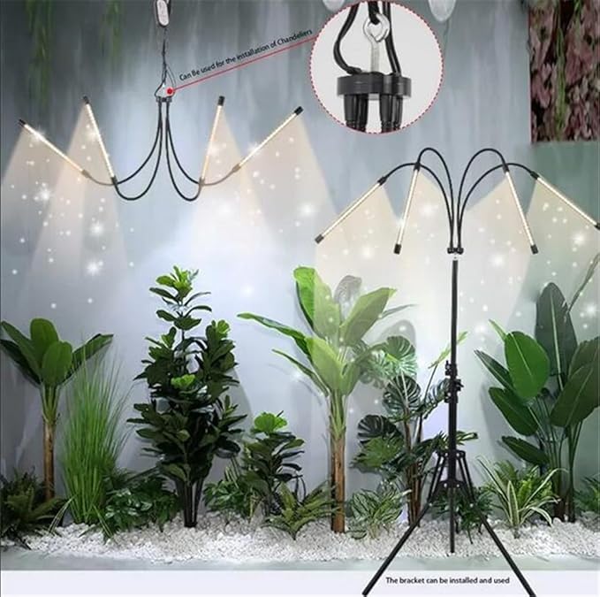 LED Plant Grow Light with Stand LED Grow Light Full Spectrum for Indoor Plants10 Dimmable LevelsTimingAdjustable 15-72 inch. (Warm White)