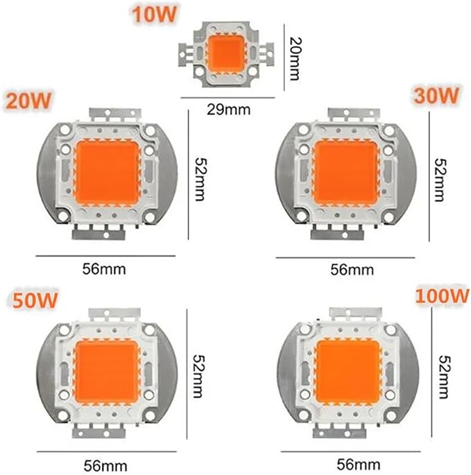 5pcs LED cob Full sepctrum 10W/20W/30W/50W/100W Plant Grow chip High Power Bead Lamp Module floodlight 400-840nm(100W)