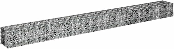 Gabion Raised Bed Galvanized Steel Planter Box 360x30x30 cm Outdoor Garden Border for Patio Planting