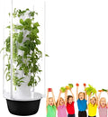 Auto Water Circulate Hydroponics TowerSoilless Cultivation Vertical Tower Farming Garden PlanterHydroponics Growing Towerwith Water Circulation and Automatic Timer Black-7layers+plantlight