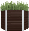Garden Raised Bed Brown 50.8x50.8x30.3 Galvanized Steel bWeight-22 lbs