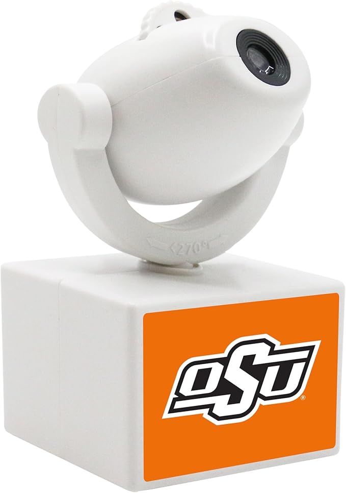 Sporticulture NCAA American Football Oklahoma State Cowboys - Adjustable Led Mini Spotlight Projector with 6 Team Logo Designs - Portable &amp Rechargeable Spotlight - Battery-Operated - 4.375” x 3.1