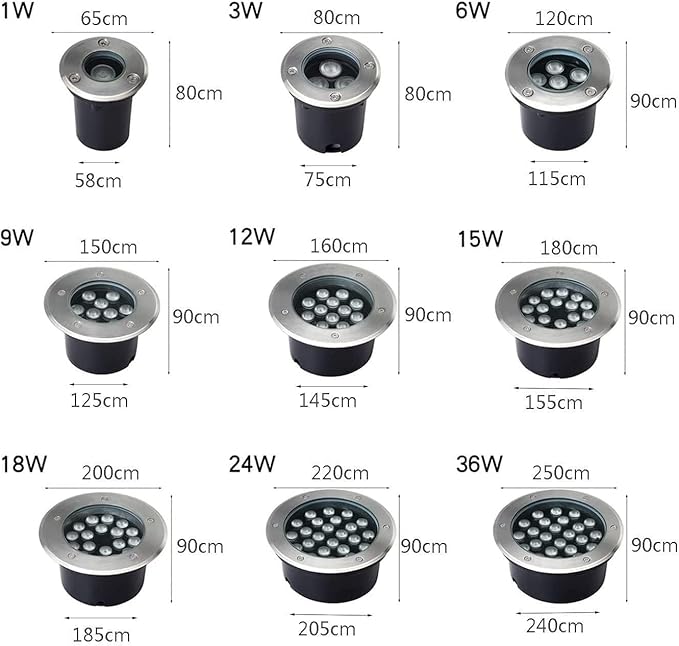 Outdoor Buried Lights Ground Landscape Lights AC85-265V Outdoor Recessed Spot Light IP66 Waterproof Underground Light LED for Garden Pathway Patio Step Deck(Yellow6W(85-265v))