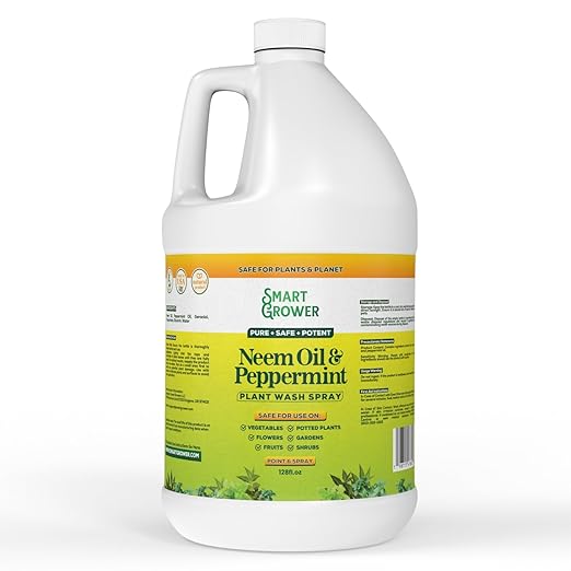 Neem Oil Spray for Plants with Peppermint Oil Natural Plant Wash Made for Indoor and Outdoor Plants Smart Grower 128oz Gallon Refill Ready to Use Spray