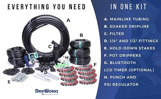 Automated Dripworks Premium Deck Garden Irrigation Kit for Watering Plants in Balconies/Terrace/Patios (with Timer) - Waters Upto 180 Plants | Agricultural Grade Components