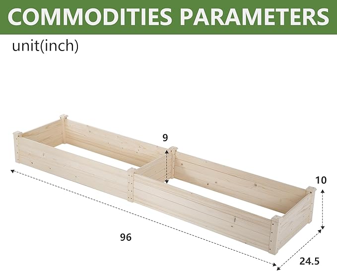 PayLessHere Wooden Garden Bed Raised Planter Box Outdoor Patio Gardening Planter and Indoor Elevated Garden Grow Box for Vegetable Flower