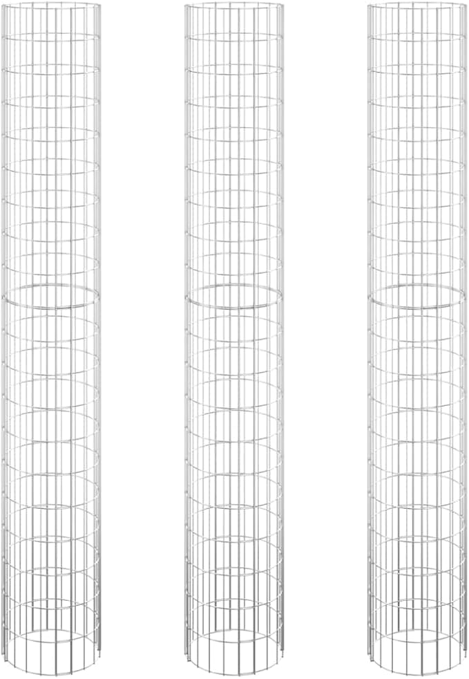Circular Gabion Raised Beds 3 pcs Galvanized Steel ?11.8x78.719.9 KG152022