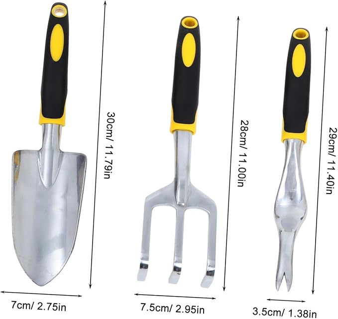 TOYANDONA 1set Ergonomic Gardening Tool Set Comfortable Grip Includes Hand Trowel Garden Spade and Cultivator for Planting and Transplanting Balconies and Gardens