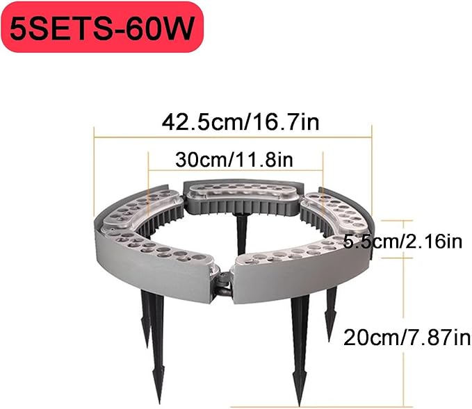 Aluminium Trees Floodlights IP65 Weatherproofwith Ground Plugfor Courtyards(Green Light5 Sets)