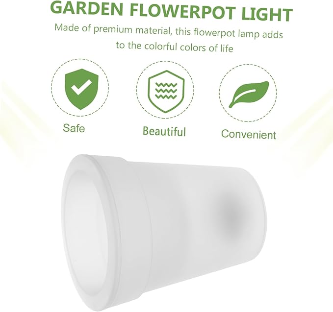 Veemoon Solar Powered Flowerpot Light LED Planter Lamp for Garden Patio Balcony Indoor Outdoor Use Energy Saving Environmental Friendly