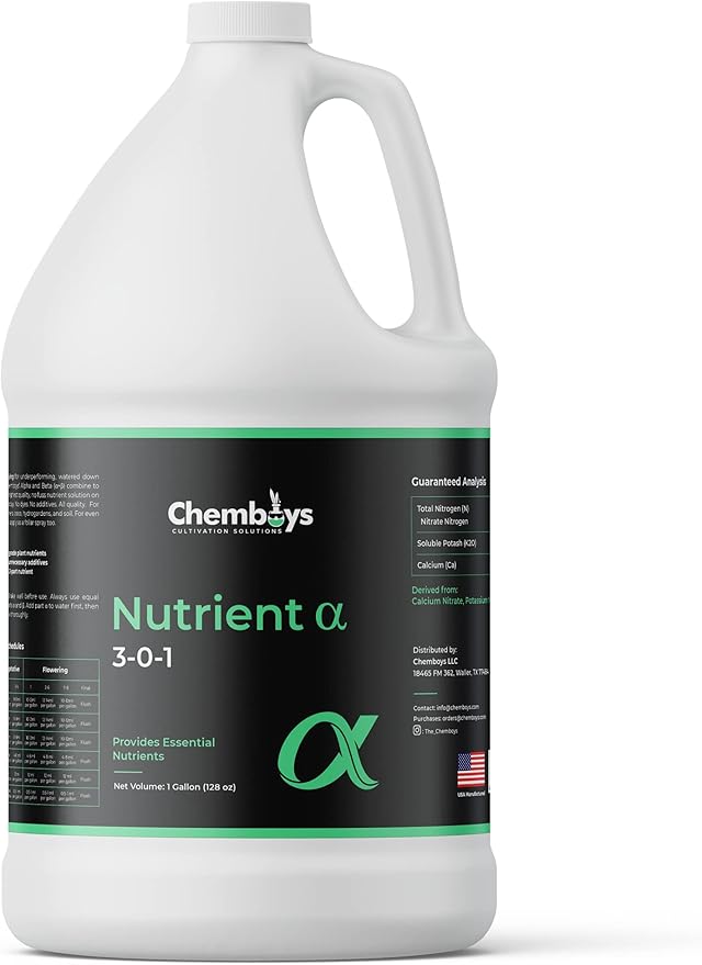 Chemboys Alpha/Beta Plant Food Fertilizer Base Nutrients Hydroponics System Bundle (2 Part Nutrient Program) – Garden Nutrition Liquid Plant Food for Big Bloom &amp Yield Boost – Half Gallon (64 fl o