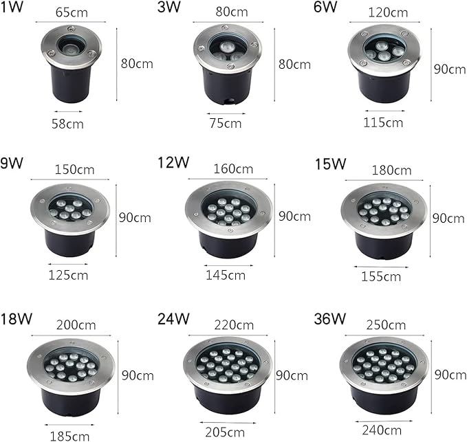 LED Recessed Ground Light Outdoor Landscape Light Waterproof IP66 AC85-110V Underground Lights for Garden Yard Pathway Spotlights