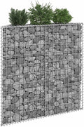 Trapezium Gabion Raised Bed Galvanized Steel 39.4x7.9x39.4 hWeight-19 lbs