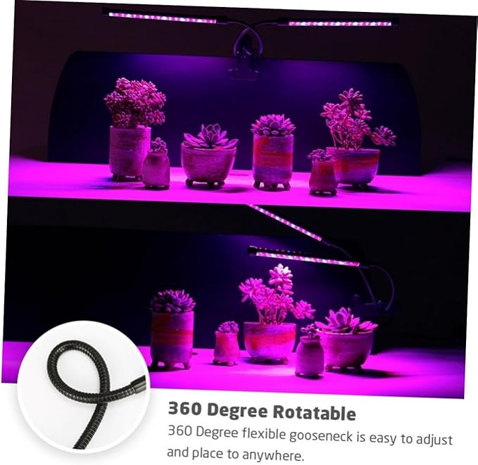 POPETPOP 9w Adjustable Dimmable Led Plant Grow Light Single Head Timing Feature for Indoor Vegetables Garden
