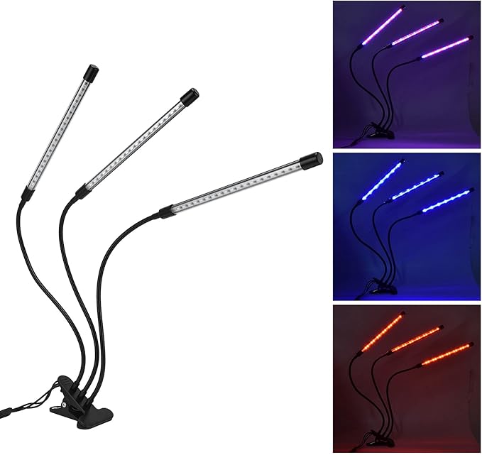 Indoor Plant Grow Light 5V USB Powered Adjustable Gooseneck with Timing Function - Energy Efficient LED Lights for Growing Plants in Greenhouses &amp Indoor Gardens