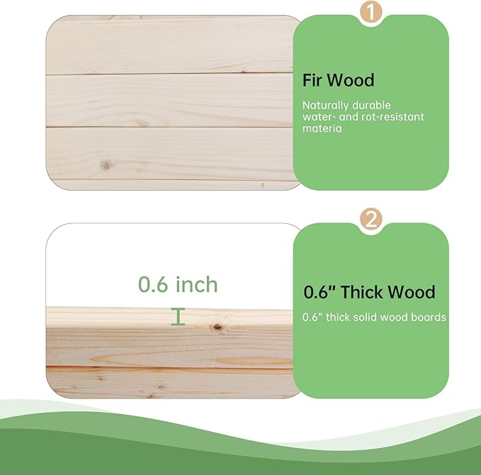Raised Garden Bed Elevated Wood Planter Box Outdoor and Indoor Planter Box Patio Garden Grow Bed for Vegetable Flower