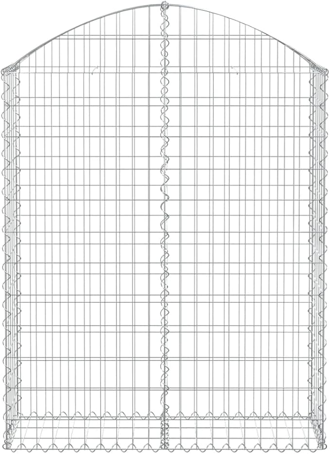 Gabion Basket Galvanized Iron Silver Rectangular Metal Garden Bed 39.4x39.4x55.1 Inch Planter Box for Outdoor Plants Noise Reducing Feature