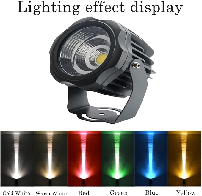 Long Range LED Floodlights - Beam Spotlight COB Round Tree Lights IP66 Waterproof Adjustable Angle for Wall Advertising Building Signs Lawn Landscape Lamp(Red30W(AC12V))