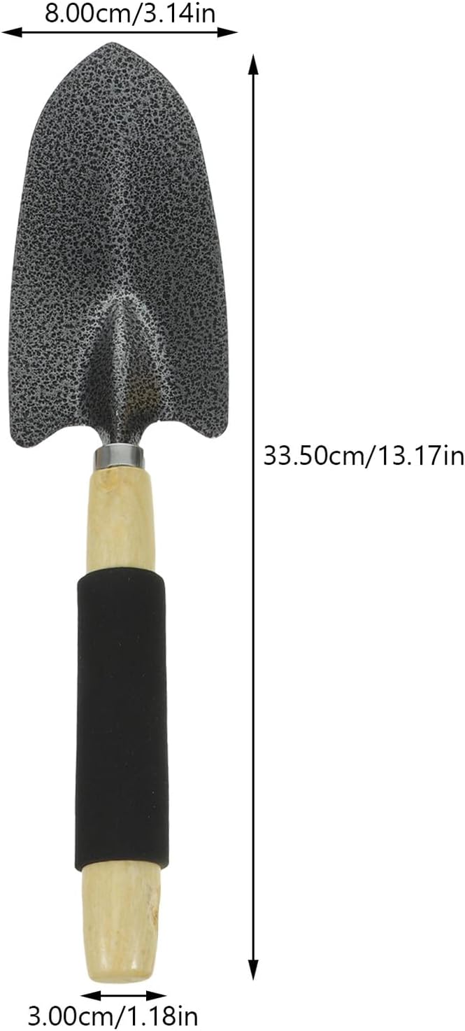 Garden Tool Set 5pcs with Wood Handle Including Large Shovel Hand Rake Hoe Fork and Two-Ended Cultivator for Planting and Outdoor Gardening Tasks
