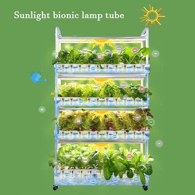 Hydroponics Growing System Hydroponics Growing Set with Grow Light Adopt Tidal Irrigation System Aluminum Alloy Pipe for Fruits Vegetables